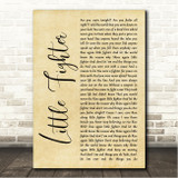 White Lion Little Fighter Rustic Script Song Lyric Wall Art Canvas Framed Print