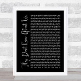One Direction They Don't Know About Us Black Script Song Lyric Wall Art Print