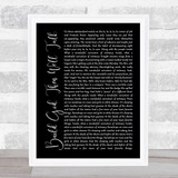 Panic! At The Disco Build God, Then We'll Talk Black Script Song Lyric Wall Art Print