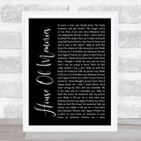 Panic! At The Disco House Of Memories Black Script Song Lyric Wall Art Print
