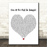 Wu-Tang Clan Can It Be All So Simple White Heart Song Lyric Wall Art Canvas Framed Print
