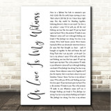 Westlife As Love Is My Witness White Script Song Lyric Wall Art Canvas Framed Print