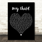 X Ambassadors Hey Child Black Heart Song Lyric Wall Art Canvas Framed Print