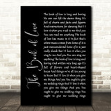 Peter Gabriel The Book of Love Black Script Song Lyric Wall Art Print