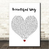 You Me At Six Beautiful Way White Heart Song Lyric Wall Art Canvas Framed Print