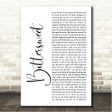 Zac Brown Bittersweet White Script Song Lyric Wall Art Canvas Framed Print