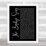 Red Hot Chili Peppers The Zephyr Song Black Script Song Lyric Wall Art Print