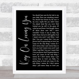 REO Speedwagon Keep On Loving You Black Script Song Lyric Wall Art Print
