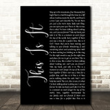 Scotty McCreery This Is It Black Script Song Lyric Wall Art Print
