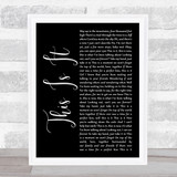 Scotty McCreery This Is It Black Script Song Lyric Wall Art Print