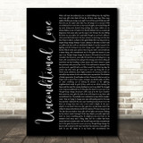 2Pac Unconditional Love Black Script Song Lyric Wall Art Print