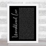 2Pac Unconditional Love Black Script Song Lyric Wall Art Print