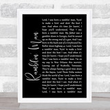 The Allman Brothers Band Ramblin' Man Black Script Song Lyric Wall Art Print
