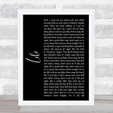 The Cadillac Three Life Black Script Song Lyric Wall Art Print