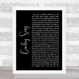 Thin Lizzy Cowboy Song Black Script Song Lyric Wall Art Print