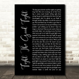 Triumph Fight The Good Fight Black Script Song Lyric Wall Art Print