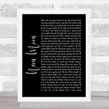 Brooks & Dunn Neon Moon Black Script Song Lyric Wall Art Print