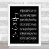 Charlie Puth One Call Away Black Script Song Lyric Wall Art Print