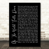 David Bowie As The World Falls Down Black Script Song Lyric Wall Art Print