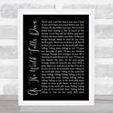 David Bowie As The World Falls Down Black Script Song Lyric Wall Art Print