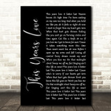 David Gray This Years Love Black Script Song Lyric Wall Art Print