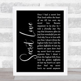 Doris Day Secret Love Black Script Song Lyric Wall Art Print