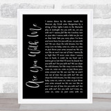 Easton Corbin Are You With Me Black Script Song Lyric Wall Art Print