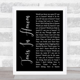 Eric Clapton Tears In Heaven Black Script Song Lyric Wall Art Print