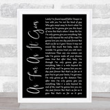 George Strait As Far As It Goes Black Script Song Lyric Wall Art Print