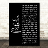 Glenn Miller Perfidia Black Script Song Lyric Wall Art Print