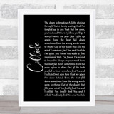 Howie Day Collide Black Script Song Lyric Wall Art Print