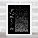 Jason Aldean You Make It Easy Black Script Song Lyric Wall Art Print