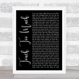 AC DC Touch Too Much Black Script Song Lyric Quote Print