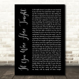 Alexander O'Neal If You Were Here Tonight Black Script Song Lyric Quote Print