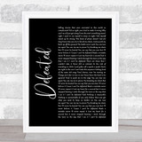Anastacia Defeated Black Script Song Lyric Quote Print
