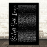 Billy Ocean Red Light Spells Danger Black Script Song Lyric Quote Print