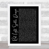 Billy Ocean Red Light Spells Danger Black Script Song Lyric Quote Print