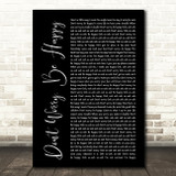 Bobby McFerrin Don't Worry, Be Happy Black Script Song Lyric Quote Print