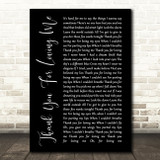 Bon Jovi Thank You For Loving Me Black Script Song Lyric Quote Print