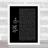 Chris Brown With You Black Script Song Lyric Quote Print