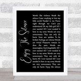 Depeche Mode Enjoy The Silence Black Script Song Lyric Quote Print