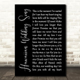 Elvis Presley Hawaiian Wedding Song Black Script Song Lyric Quote Print