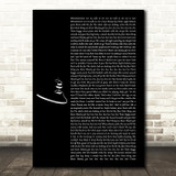 Flo Rida Low Black Script Song Lyric Quote Print