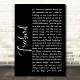 Lynyrd Skynyrd Freebird Black Script Song Lyric Quote Print