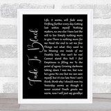 Metallica Fade To Black Black Script Song Lyric Quote Print