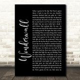 Oasis Wonderwall Black Script Song Lyric Quote Print