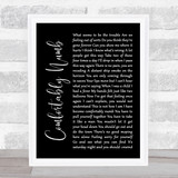 Pink Floyd Comfortably Numb Black Script Song Lyric Quote Print