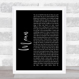 Pink Mean Black Script Song Lyric Quote Print