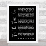 Rod Stewart For The First Time Black Script Song Lyric Quote Print