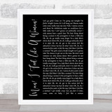 Shania Twain Man I Feel Like A Woman Black Script Song Lyric Quote Print